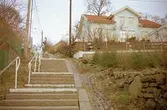 Betongmur och staket i Stockelidens trappor