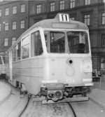 Spårvagnsbrevlåda på linje 11, i Stockholm, januari 1948. Linjen trafikerade Tegelbacken - Alvik - Islandstorget.