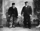 Kvarnägarna John Kjellman och Fredrik Roy (Kvarnfallet 21*), okänt årtal. Avfotograferad ur Axel Möndells 