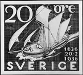 Godkänd originalteckning av Olle Hjortzberg (postjakten Hiorten).