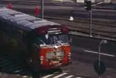 Kålleredsbuss med destination Annestorp. Vy från Mölndals Bro, 1970-tal.