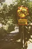 Forsåker. Cykelförbudsskylt.