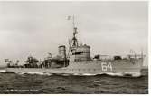 Vykort på minsveparen Kullen, sjösatt 29 okt, 1940, utrangerad 1 april 1966