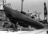 Sjösättning av ubåten Svärdfisken 18 maj 1940