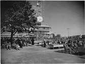 Stockholmsutställningen 1930
Festplatsen, masten med pressläktaren, huvudrest.