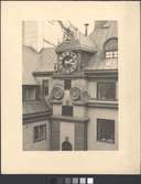 Stockholms Enskilda Bank
Exteriör. Takåsar och klocka mot innergård.