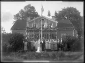 Bröllopsfoto, brudparet är Frans Hagstörm och Rut Johansson, Norrgården, Vetlanda.