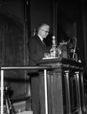Professor Nils von Hofsten talar, sannolikt Uppsala, 1935