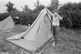 Åby camping i Mölndal tar emot sina första campare, år 1984. 