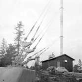 TV-masten på Herrestadsfjället utanför Uddevalla 1 december 1959