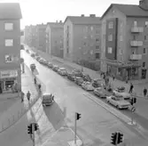 Ändlösa bilkaravaner genom Uddevalla 1960
