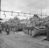 Manöver i Öxnered utanför Vänersborg i slutat av september 1960