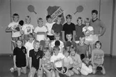 Bordtennis i Almåsskolans sporthall i Lindome, år 1984. 