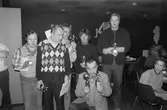 Tävling i bowling för handikappade på Kållereds bowlinghall, år 1984. 