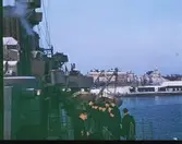 Kryssaren Gotland vid kaj i Karlskrona.