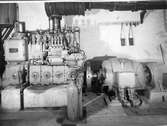Dieselmotor i skyddsrummet i tyska bryggarbetet (oljeförrådet)