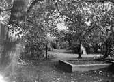 Stadskyrkogården vid Drottninggatan där stadsförsamlingens första kyrka Hedvig Eleonora låg, bild tagen 1930.