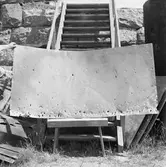 Skjutfältet plåtar från skjutprov