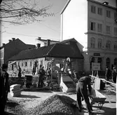 Gatuarbete utanför Gillestugan vid korsningen Kungsgatan-Klostergatan i Jönköping.