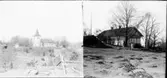 Kyrkan respektive skolan.  Åsbräcka