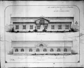 Kolorerad ritning Nääs. Projekt till förändring av hönsjus på Nääs.