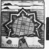 Olof Hansson Örnehufuds förslag till stadsplan för Vänersborg 1641.