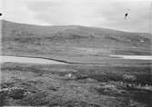 Biotop för skärsnäppa, Tringa maritima, Utsigt mot öster från södra änden av Norra Bunnersjön, Jemtland  27/7 1937  X= boplats
