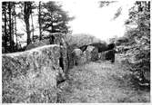 Södra Härene sn, Vadebacken, Hällkistan vid grusgrop på Vadebacken,  Foto: Gustaf Ewald, Vänersborgs Museum.