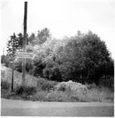 Södra Härene sn, Vägvisare till hällkistan. Foto: W. Ängermark , Vänersborgs Museum 1967