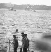 4 st militärer ombord på U-båten Hajen