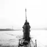 U-båten Makrillen på väg ut till havs.1968.