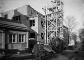 Flerbostadshus under uppförande, S:t Johannesgatan, kvarteret S:t Niklas, Uppsala 1939