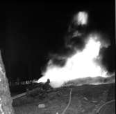 Brandövning vid Karlsfors bruk på Stensholm i Huskvarna den 3 oktober 1956.