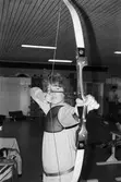 Bågskytt i Lindome bågskytteklubb, år 1985.
Fotografi taget av Harry Moum, HUM, Mölndals-Posten.