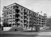 Flerbostadshus under byggnation, kvarteret Vindhem, Uppsala 1936