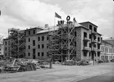 Flerbostadshus med taklagskrans, kvarteret Alfhild, Luthagen, Uppsala 1936