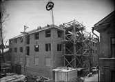 Bygget av studentbostadshuset Arkadien, S:t Larsgatan - S:t Johannesgatan, Uppsala juni 1937