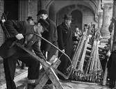 Sannolikt förberedelser inför fjällfärd, Norrlands studentnation, Västra Ågatan, Uppsala 1934