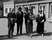 Prinsessan Ingeborg med sällskap i Linnéträdgården, Uppsala 1937