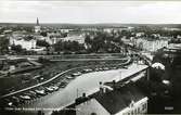 Utsikt över Karlstad  från Vattentornet å Herrhagen.
Vykort, inköpt juli 1946.