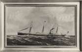 Foto visande segelångfartyget ANNIE THERESE av Stockholm.
Oljemålning sign. F. Hopper.