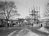 Flerbostadshus under byggnation, Börjegatan - Odensgatan, Uppsala 1945