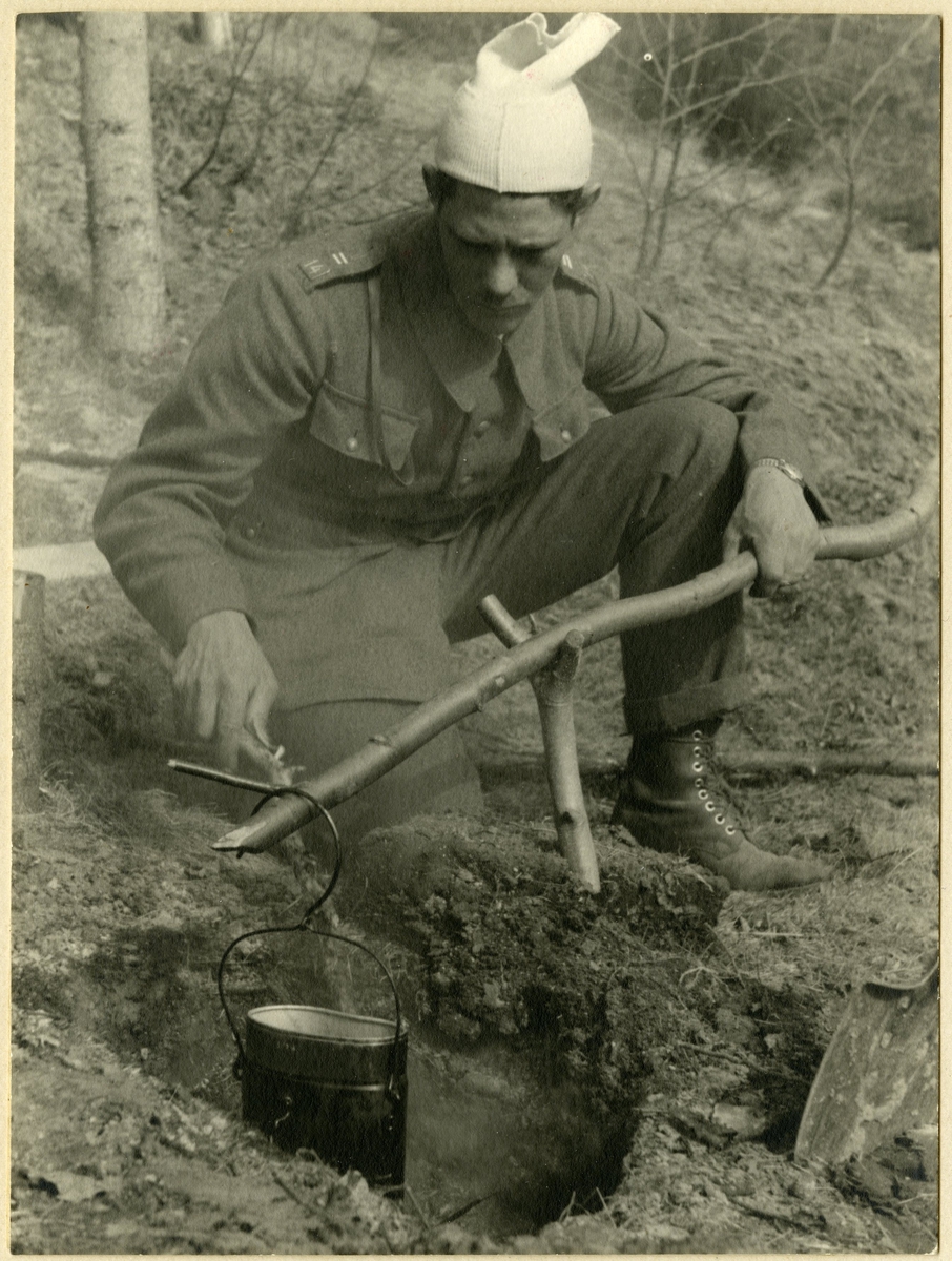 Ingvar Hammar, Kaffe kokning i en kokgrop under beredskaptiden.