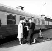 Lelångenbanan. Näst sista resan före nedläggandet, med utgång från Uddevalla. Uddevalla station.