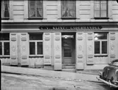 Klints läderhandel, interiör och exteriör