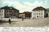 Göta Hovrätt och Gamla Rådhuset vid Hovrättstorget i Jönköping. Brev-Kort skickat 1907-07-25.