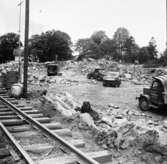 Wargöns AB. Byggnation av PM 5 1959-60. Foto och påförd  text av dåvarande ritkontorschefen Ragnar Söderberg.