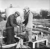 Wargöns AB. Byggnation av PM 5 1959-60. Foto och påförd text av dåvarande ritkontorschefen Ragnar Söderberg.