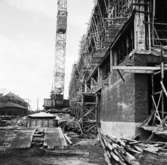 Wargöns AB. Byggnation av PM 5 1959-60. Foto och påförd text av dåvarande ritkontorschefen Ragnar Söderberg.