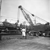 Wargöns AB. Byggnation av PM 5 1959-60. Foto och påförd text av dåvarande ritkontorschefen Ragnar Söderberg.

Traversmontage i maskinsalen 13/5 1960.